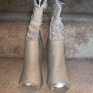 Coachella Khaki Denim Heels